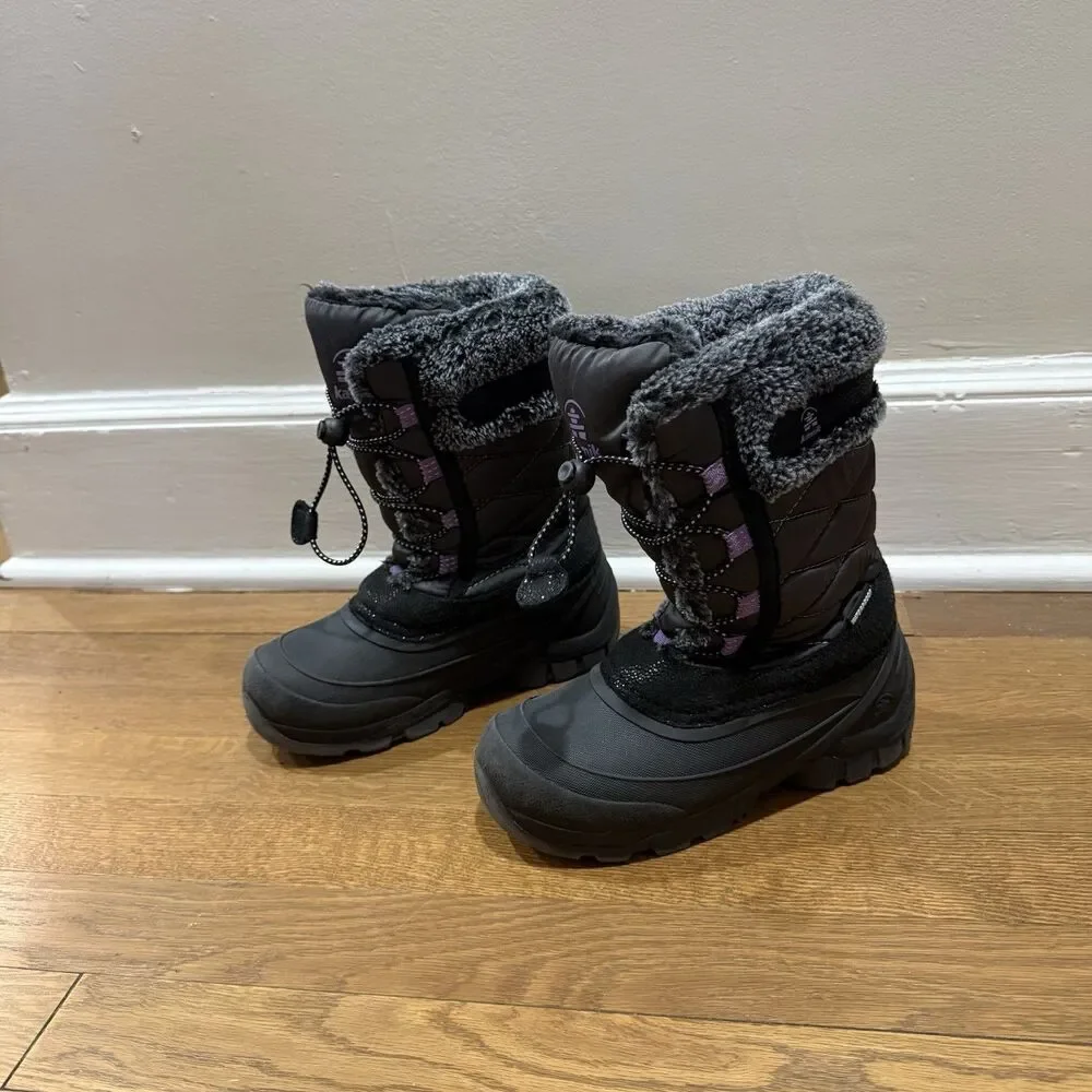 Kamik Snowgypsy 4 Winter Boot Black Girls Waterproof Fur Lined Snow Kids Sz 1
